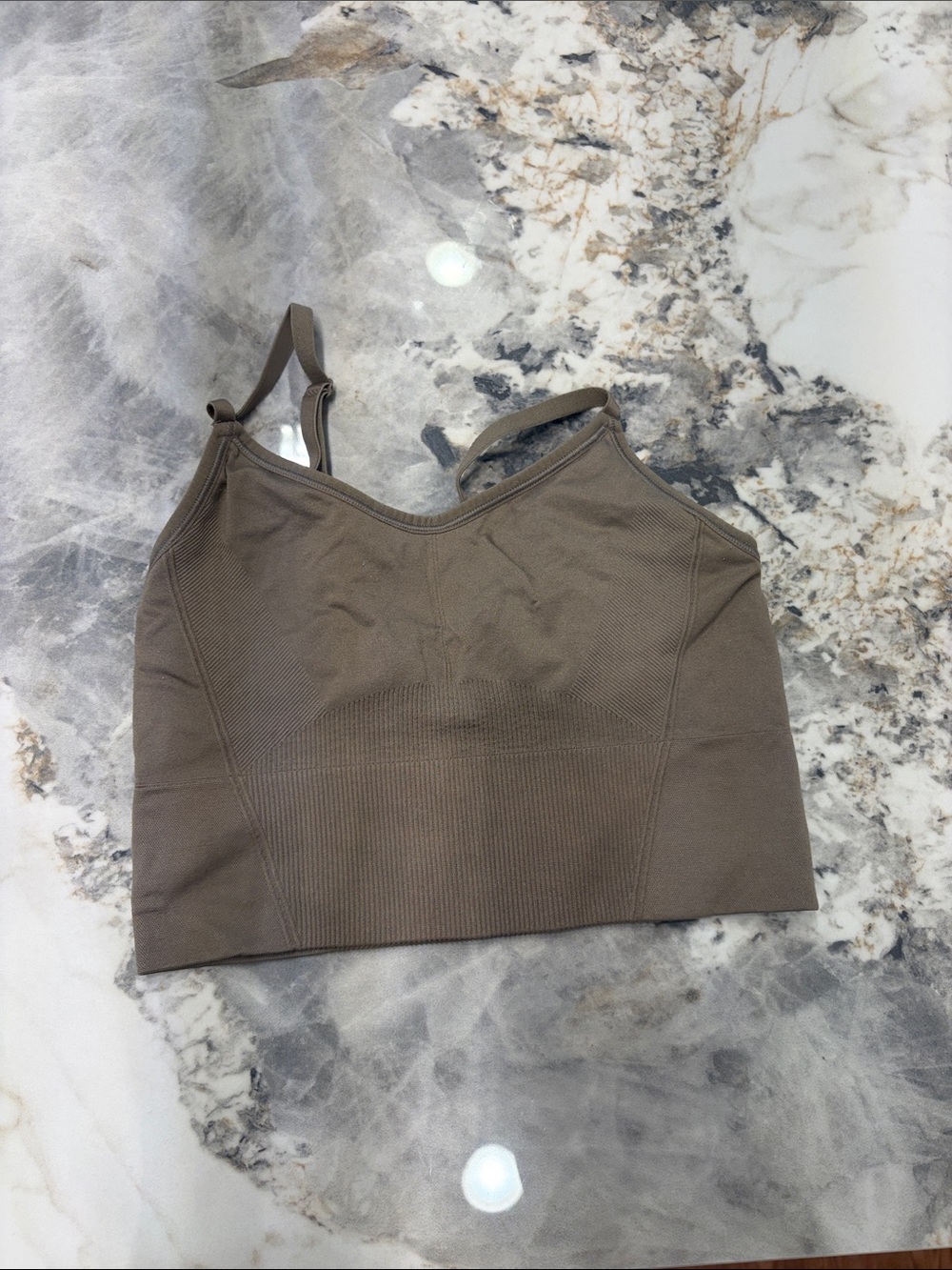 all in motion Seamless Crop Bralette in Taupe